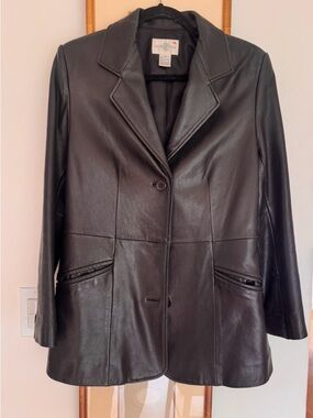 Nordstrom Black Women’s Leather Blazer Jacket